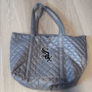 Gray Chicago White Sox Quilted Tote Bag